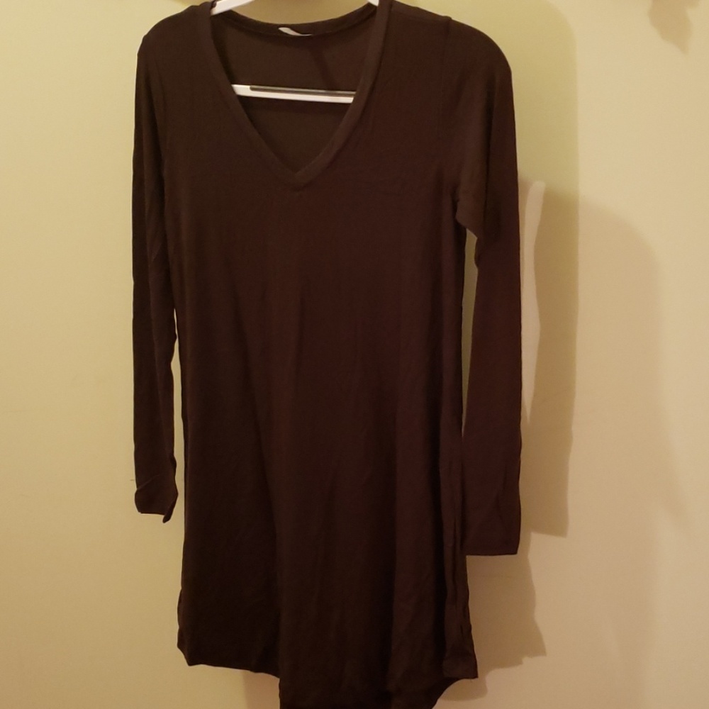 Brown Scooped neck Tunic